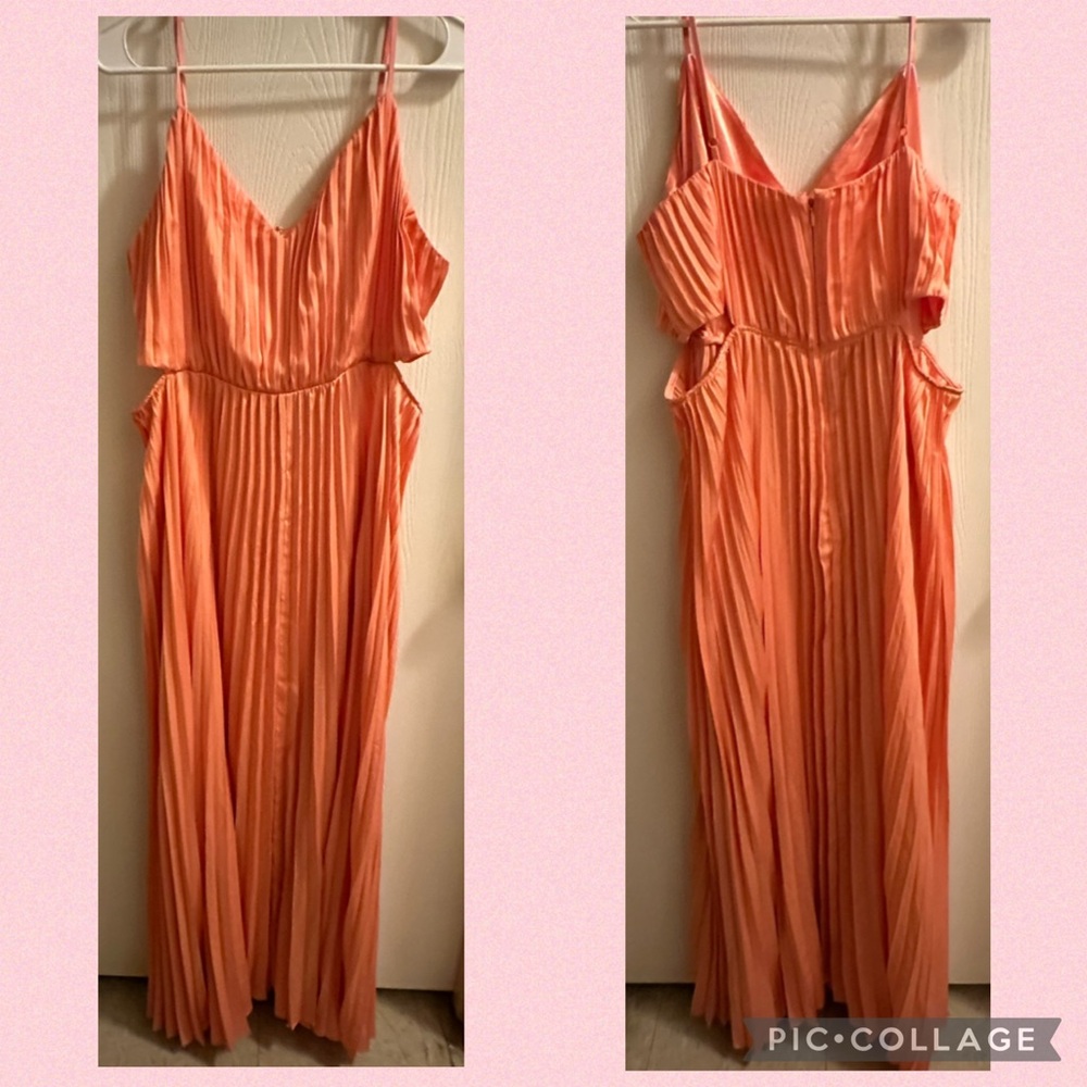 Express pleated side cutout maxi dress